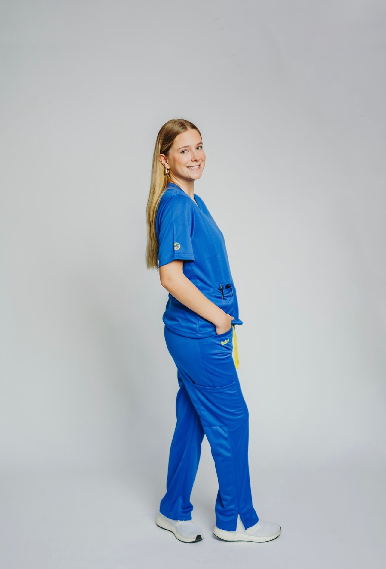 Women's Royal Blue High Waisted Scrub Pants