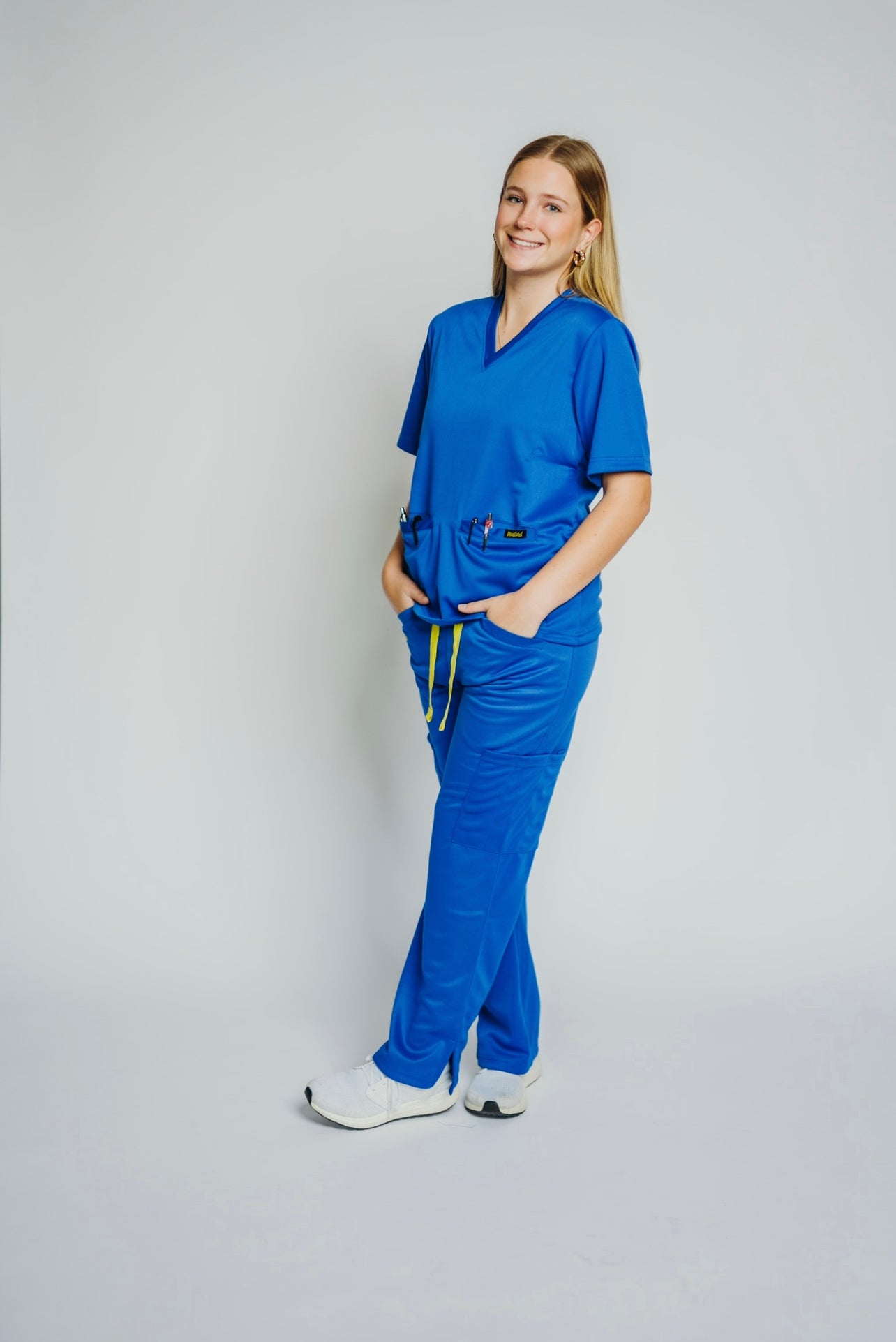 Women's Royal Blue High Waisted Scrub Pants