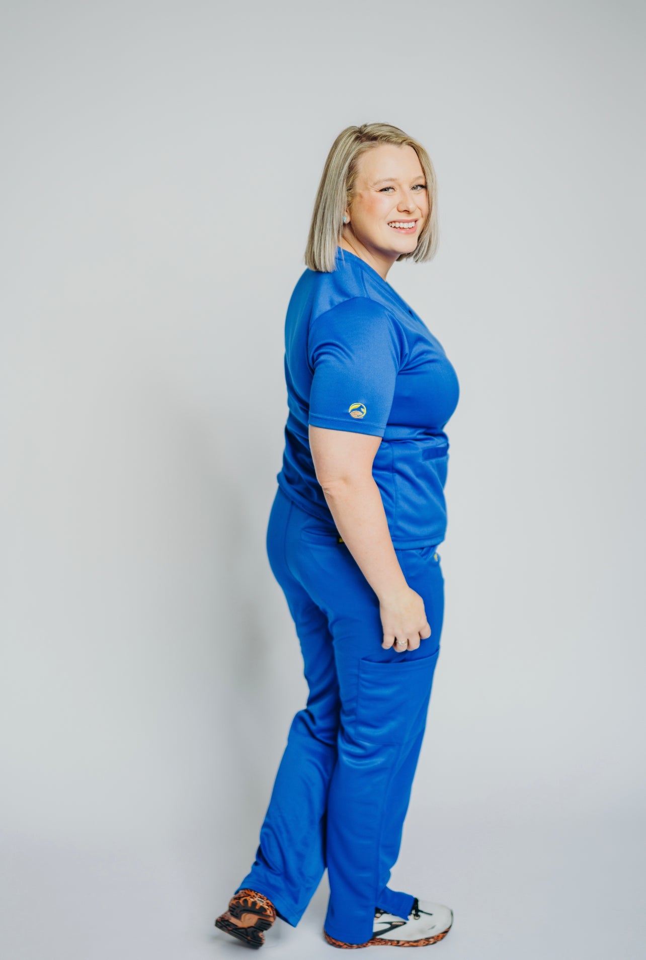 Women's Royal Blue High Waisted Scrub Pants