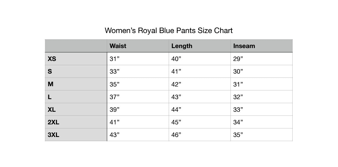 Women's Royal Blue High Waisted Scrub Pants